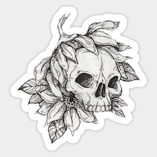 Floral skull Sticker